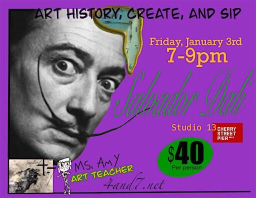 Art history, create, and sip. Salvador Dali | Cherry Street Pier, North Christopher Columbus Boulevard, Philadelphia, PA, USA