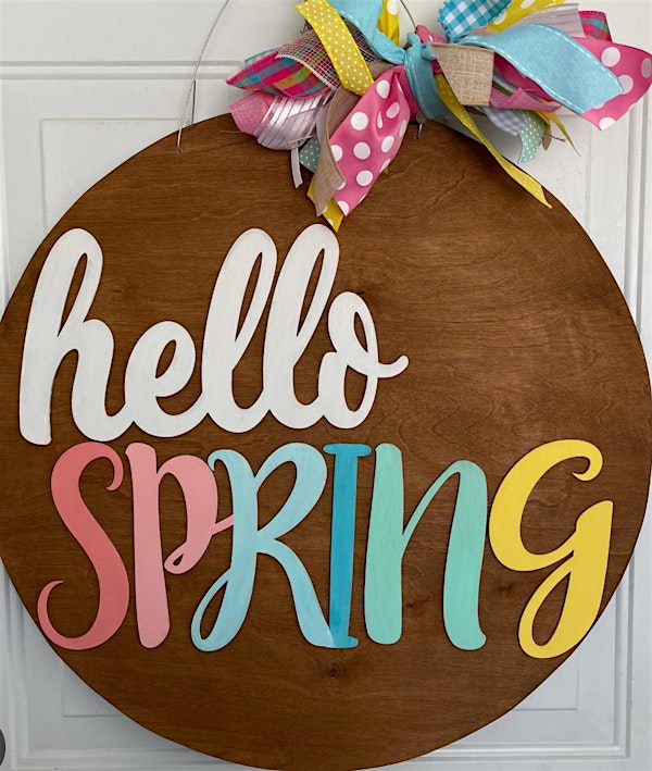 Spring Door Hanger | Charmbiance Cocktail lounge Wine and Arts Bar