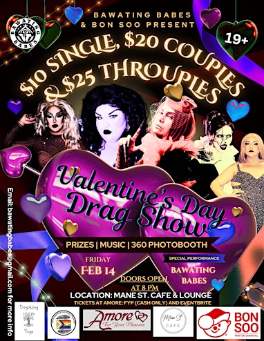 Valentine's Day Drag Show with Bawating Babes | Mane Street Cafe and Lounge