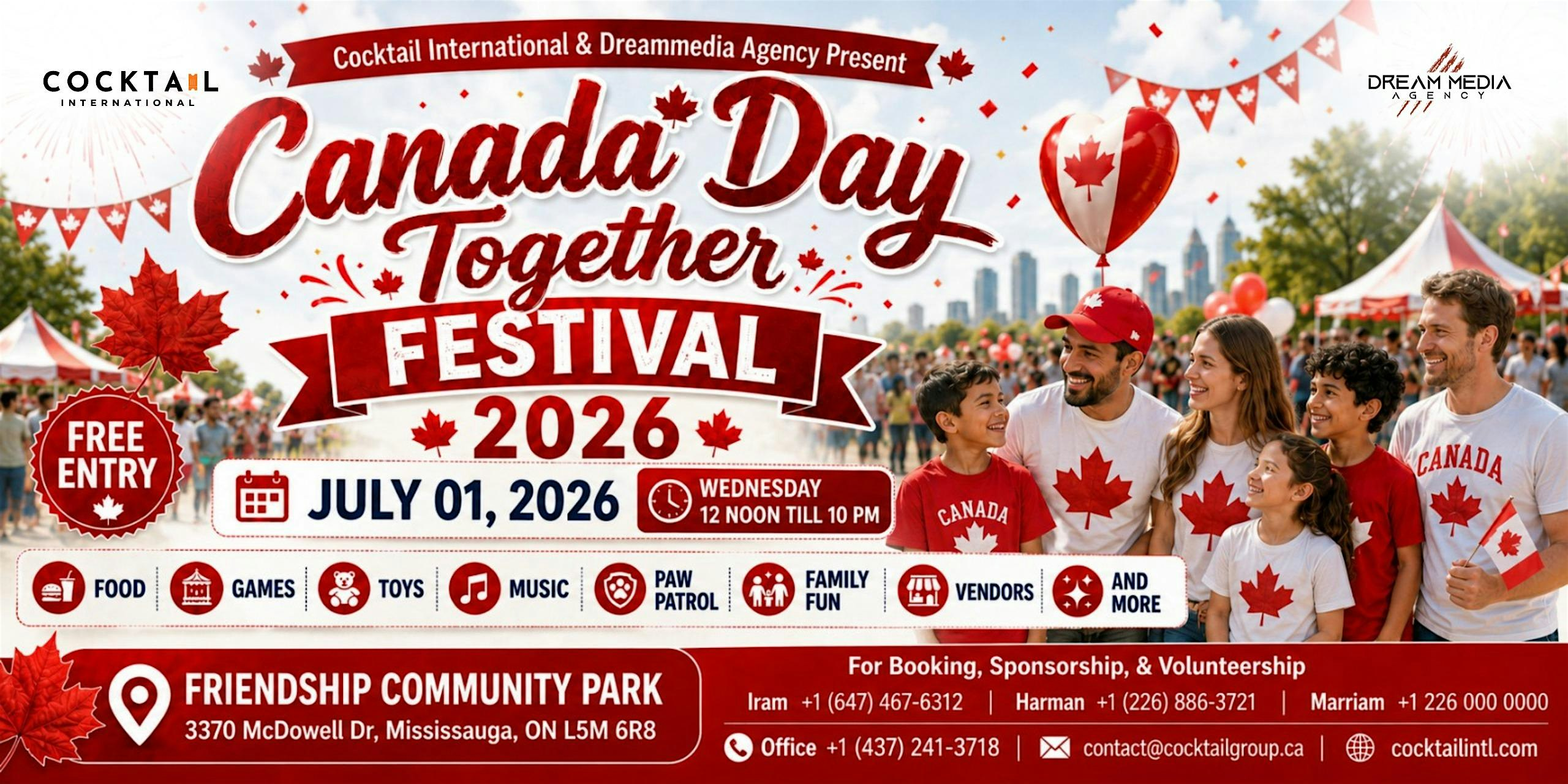 Canada Day Together Festival 2026 | Friendship Community Park