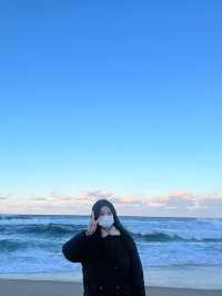 겨울바다 정석인 정동진해변에서 일몰 감상🌅