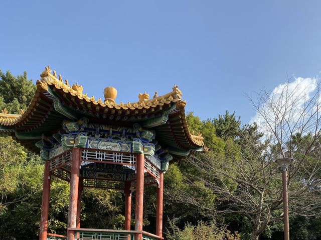 korean Park in the midst of waterfall 