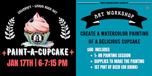 Paint-A-Cupcake | Watercolor Painting at Calicraft | Calicraft Brewing Company