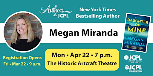 Authors at JCPL presents Megan Miranda | The Historic Artcraft Theatre