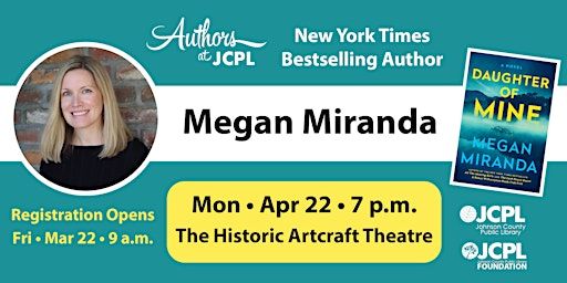 Authors at JCPL presents Megan Miranda | The Historic Artcraft Theatre
