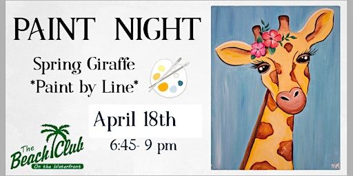 Spring Giraffe Paint By Line Paint Night | Beach Club Lake Worth