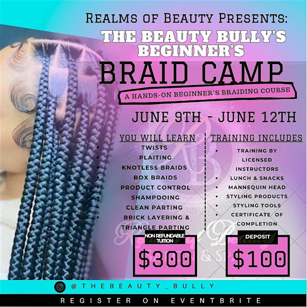 4 day Beginner’s Friendly Braid Camp (June 23rd -26th) | Soigné Barbershop and Salon