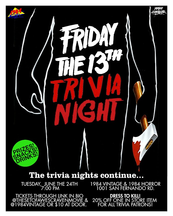 Friday the 13th Trivia Night | 1984 Vintage & 1984 Horror