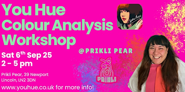 You Hue Colour Analysis Workshop @ Prikli Pear | Sat 6th Sep 2 - 5pm | Prikli Pear