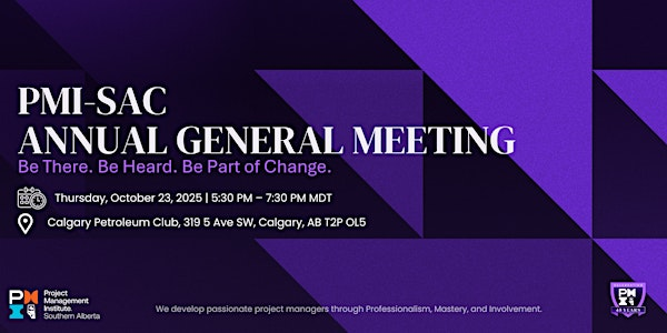 PMI SAC Annual General Meeting | Calgary Petroleum Club