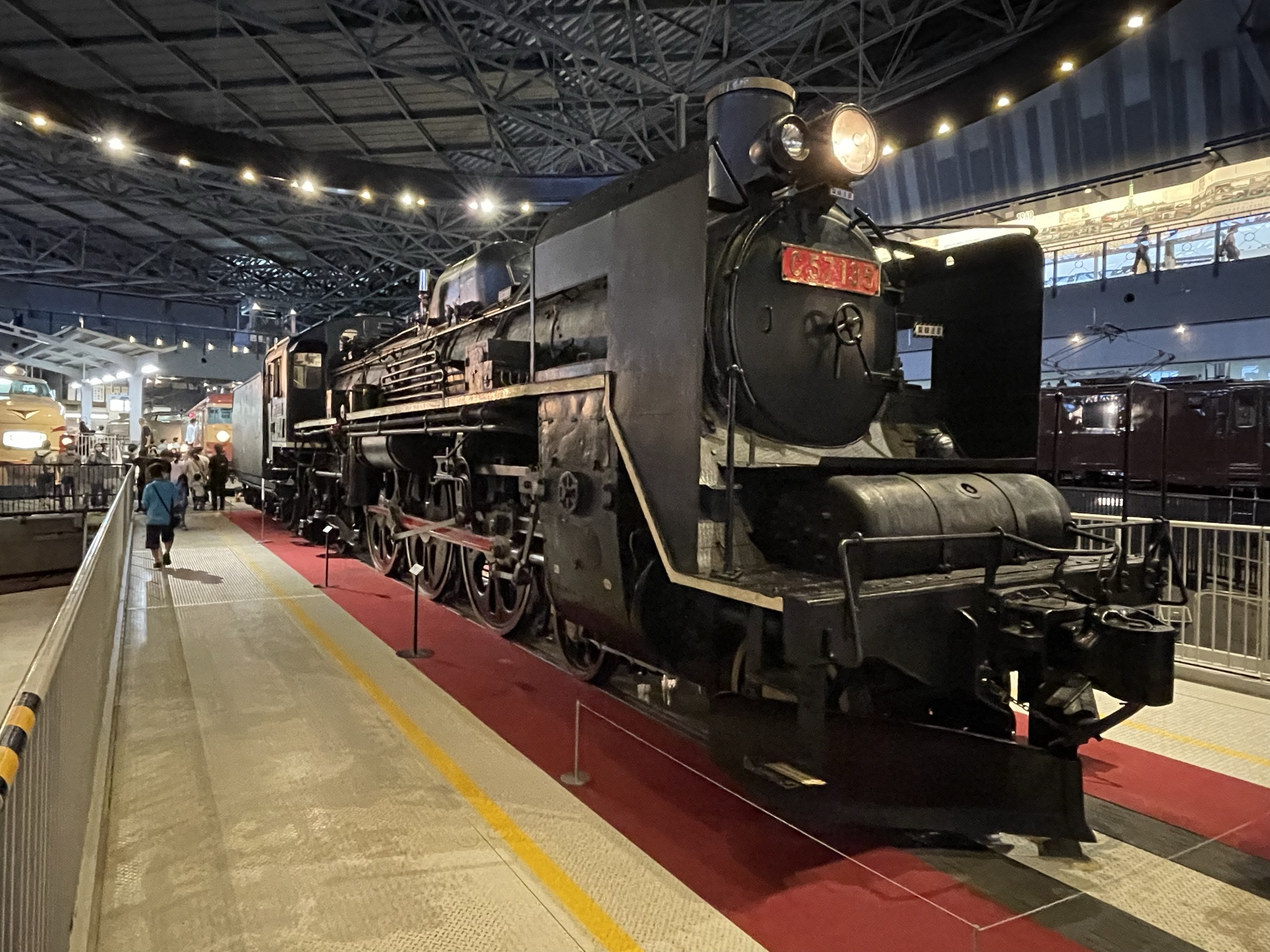 機関車✳︎SL✳︎鉄道博物館✳︎c57-1 蒸気機関車C57 1牽引｢SLスチーム号｣ 京都鉄道博物館 2018年8月10
