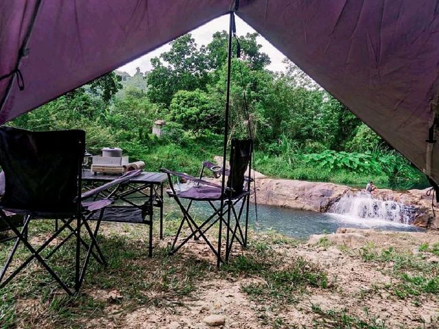 🏕️กางเต็นท์ แคมป์ปิ้ง เล่นน้ำตก