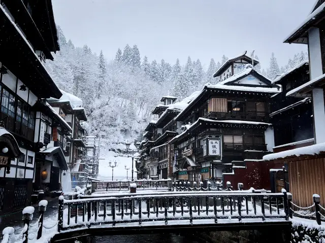 【山形】絶景！！銀山温泉の雪景色❄️