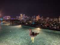 Soaking in the moonlight and cityscape 