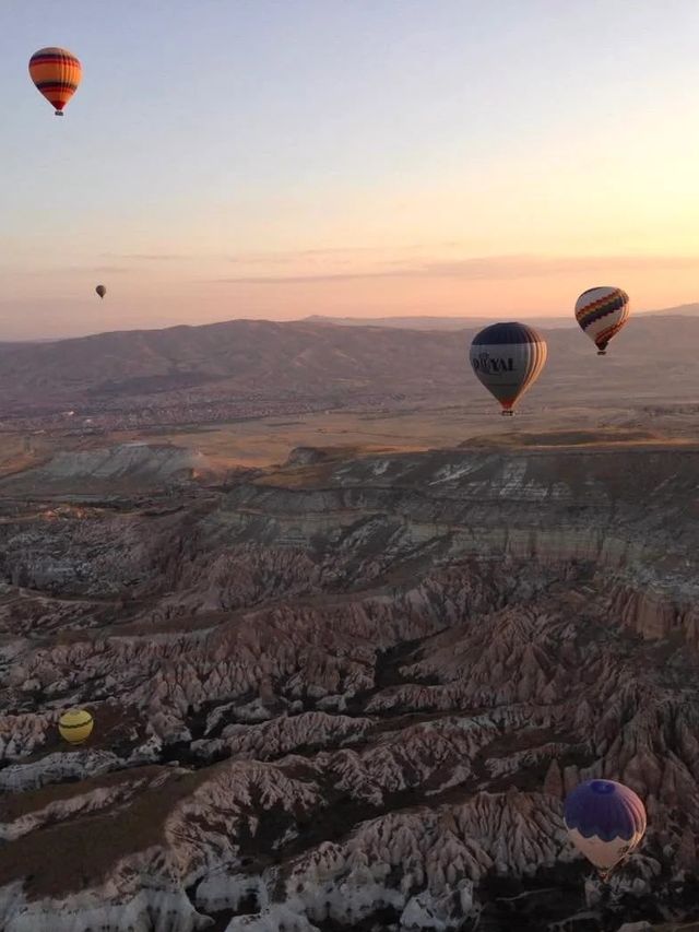 Hot air balloons in Cappadocia, Turkey.