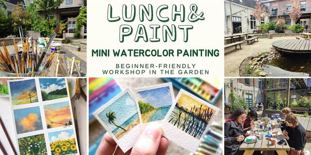 Lunch & Paint in the Garden. Mini Watercolor Painting - beginner-friendly | WonderCat