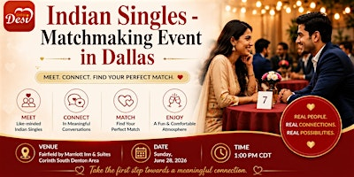 Indian Singles Speed Dating | Matrimonial Matchmaking Event - Dallas | Fairfield by Marriott Inn & Suites Corinth South Denton Area