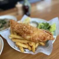 fish n chips at st kilda beach 