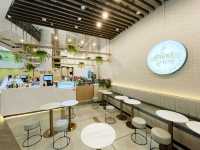 Ice cream at a garden themed cafe