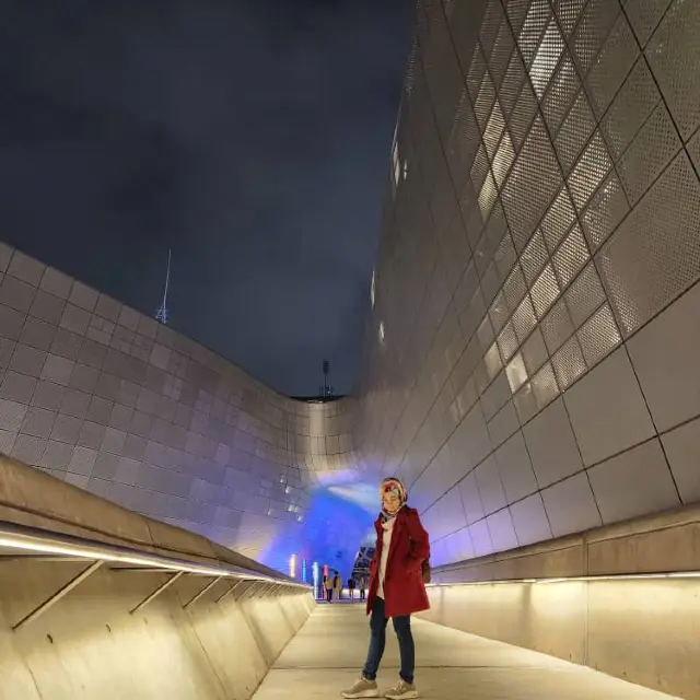 Beautiful night view at Dongdaemun plaza 