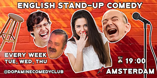 English Stand-Up Comedy Amsterdam Every Tuesday Night | Dopamine Comedy Club, Cornelis Trooststraat, Amsterdam, Netherlands