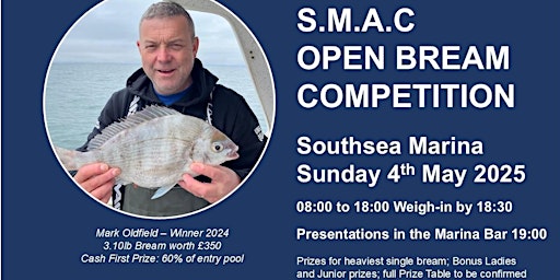 SMAC Boat Fishing Open Bream Competition 2025 | Premier Southsea Marina & Boatyard