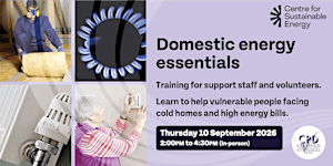 Domestic Energy Essentials - In Person | Centre For Sustainable Energy
