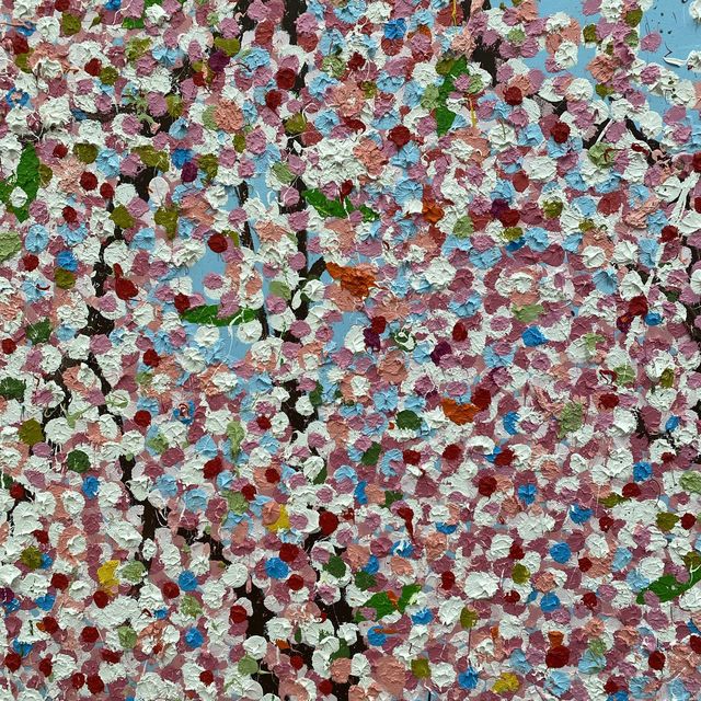 ダミアン・ハースト展で少し遅れたお花見を🌸