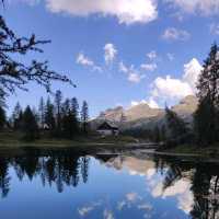 View on the top, Croda da Lago, Italy 