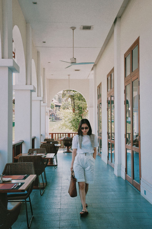 Stayed in a French colonial-style mansion in Laos.