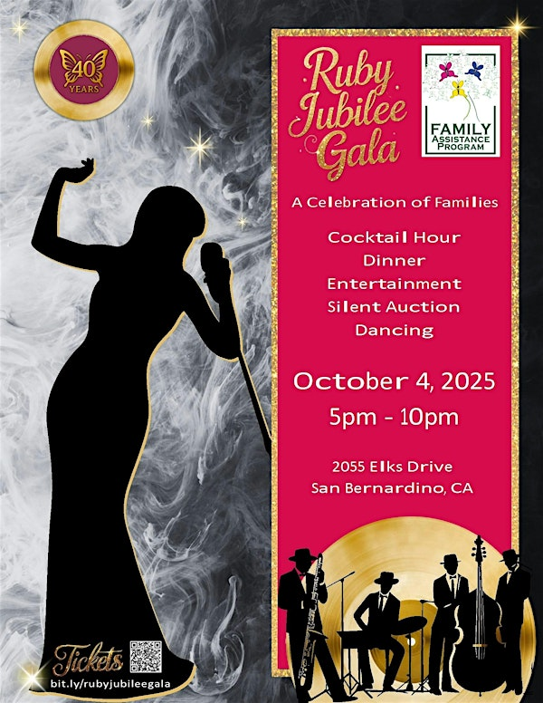 40 Year Anniversary Ruby Jubilee Gala 2025 | 2055 Elks Dr