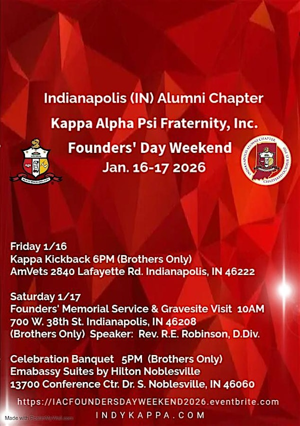 IAC Kappa Alpha Psi Fraternity, Inc. 2026 Founders' Day | Embassy Suites by Hilton Noblesville Indianapolis Conference Center
