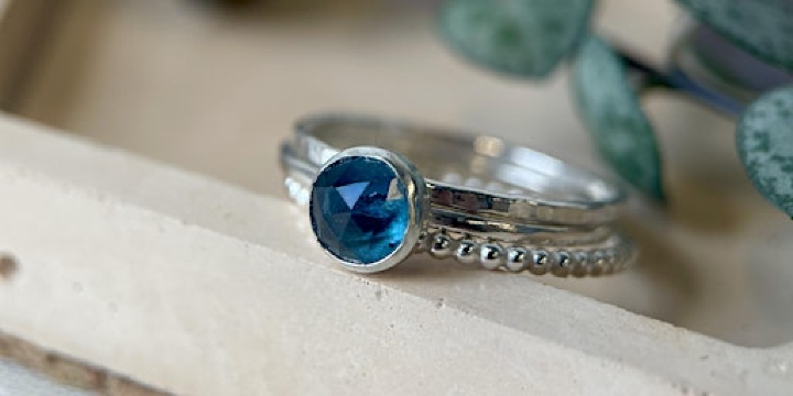 Stacking gemstone and sterling silver rings. | The BIS