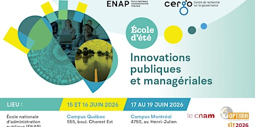 École d’été du CERGO - Innovations publiques et managériales | 555 Boulevard Charest E