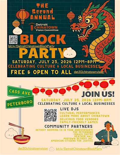 Second Annual Chinatown Block Party | "Welcome to Detroit Chinatown" Kiosk