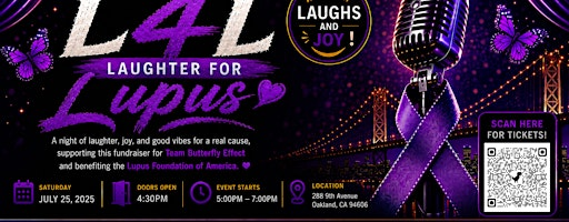 Laughter 4 Lupus Fundraiser, Brooklyn Basin, Sat Jul 25 2026 | Brooklyn Basin