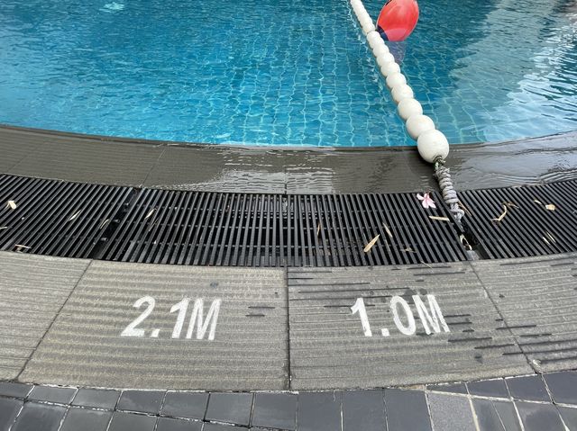 Pool with a city view