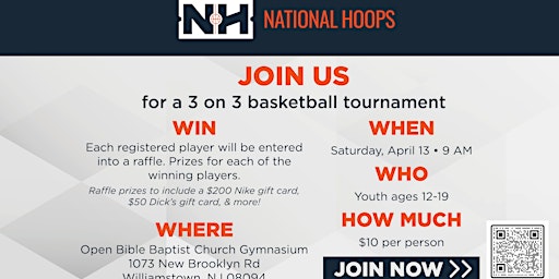 National Hoops 3 on 3 Basketball Tournament | Open Bible Gym