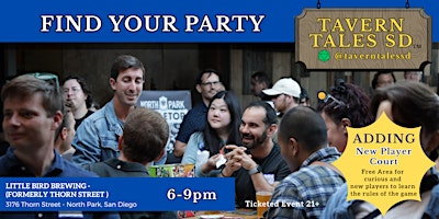 TTSD: Dual Event Week - Tuesday, July 22, 2025: Find Your Party (D&D) | Thorn St. Brewery
