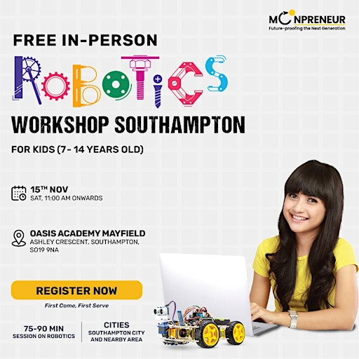 In-person Free Robotics Workshop For Kids at Southampton (7-14yrs) | Oasis Academy Mayfield