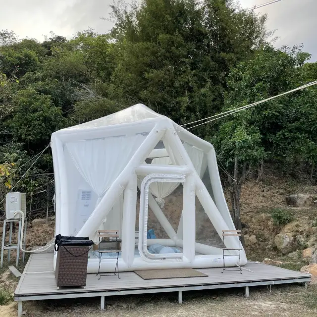 香港透明波波星空Glamping露營好去處 岩一家大細！