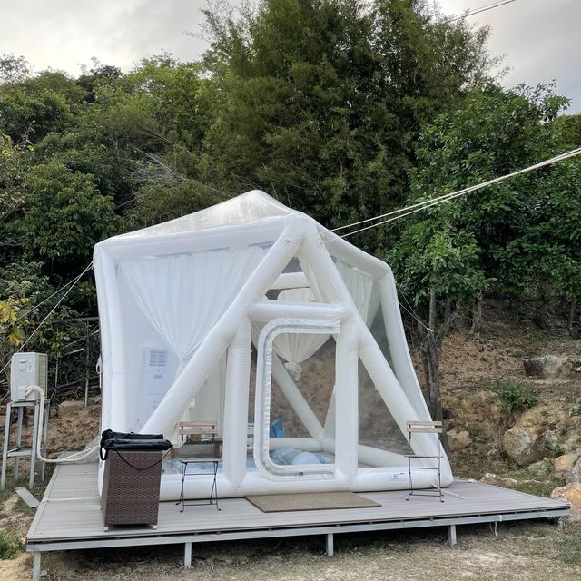 香港透明波波星空Glamping露營好去處 岩一家大細！