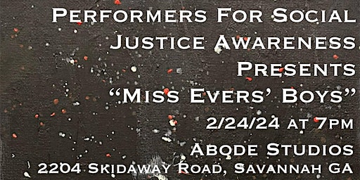 "Miss Evers Boys"- staged reading by David Felshuh | 2204 Skidaway Rd