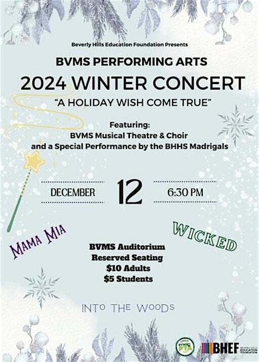 BVMS Choral Winter Concert 2024 | Beverly Vista Middle School