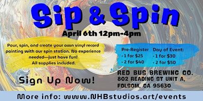 Sip & Spin – Create Your Own Custom Vinyl Record Painting! | Red Bus Brewing Company