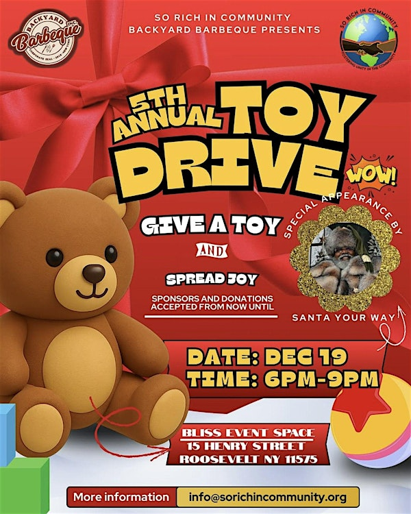 5th Annual Toy Drive! Give a Toy & Spread Joy! | Bliss Event Space