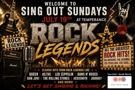 sing-a-long @ temperance | Sing Out Sunday "Rock Legends" | Temperance