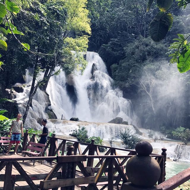 Beautiful Kuang Si waterfalls in Laos