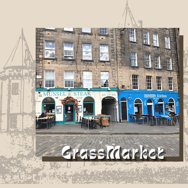 在古老廣場GrassMarket近距離看愛丁堡城堡