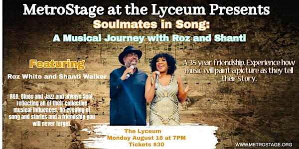 Soulmates in Song: A Musical Journey with Roz and Shanti | The Lyceum: Alexandria's History Museum